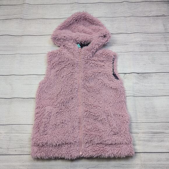9/10 Mini Boden Purple Sherpa Vest - Picture 1 of 6